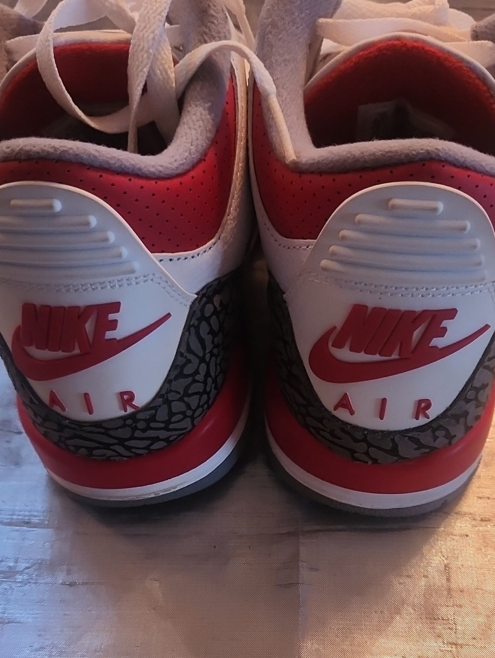 Nike Kids White and Red Retro Air Sneakers with Elephant Print